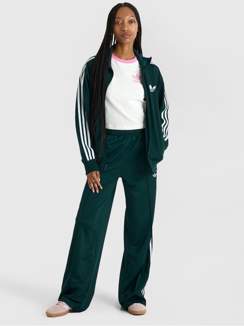 ADIDAS WOMENS 3 STRIP FIREBIRD TRACK PANTS SZ XS NWT AURA GREEN HTF COLOR - Picture 9 of 12